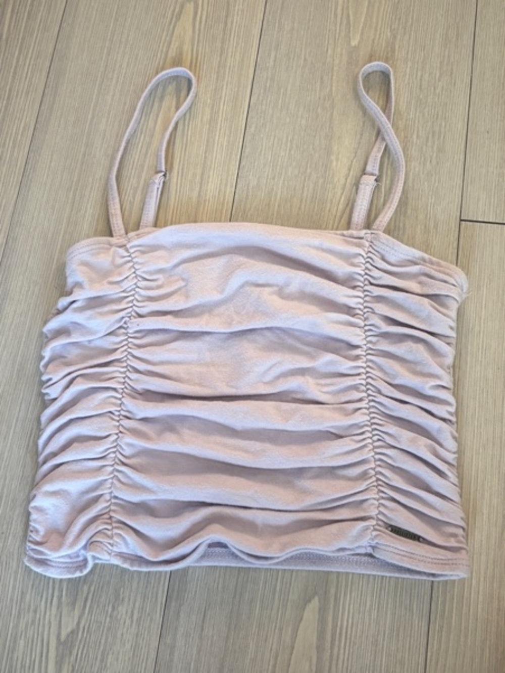 Hollister Lilac Ruched Spaghetti Strap Crop Top